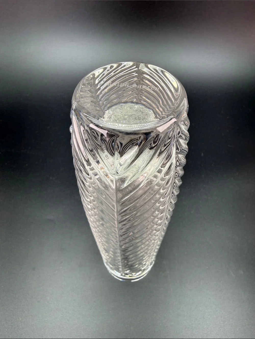 Ralph Lauren Herringbone Pattern Crystal Bud Flower Vase